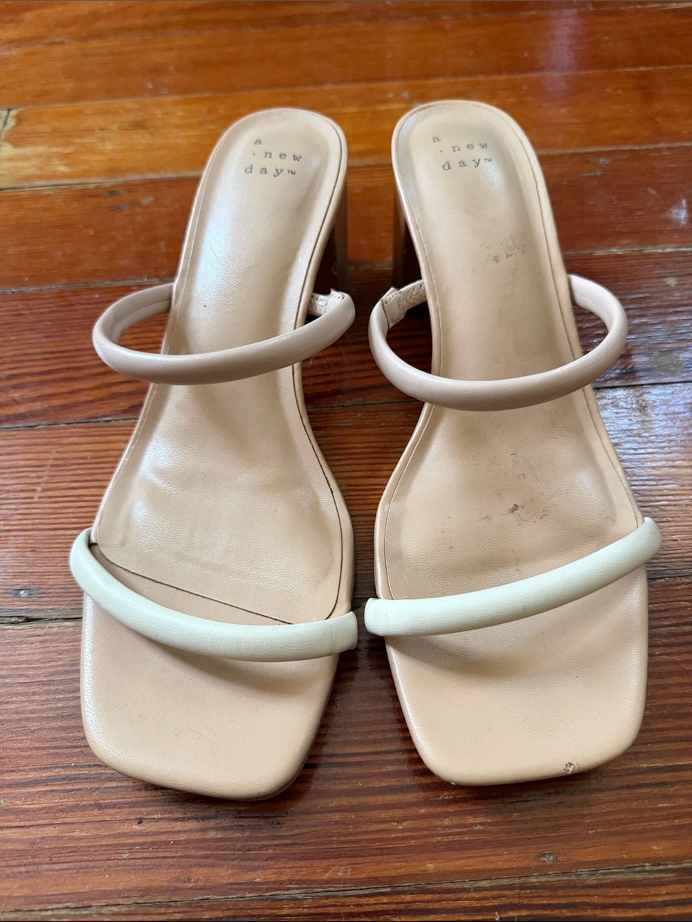 a new day Neutral Beige Double-Strap Mule Sandals